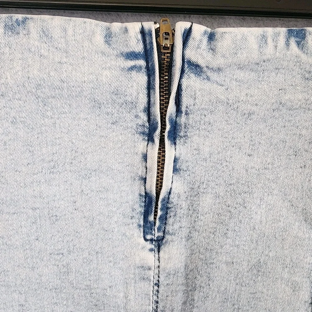 Savanna Jane Women Blue Jean Denim Skirt Light‎ Blue Zip Back Womens Size Large